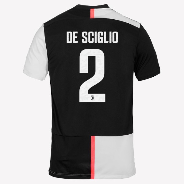 Maillot Football Juventus NO.2 Sciglio Domicile 2019-20 Blanc Noir